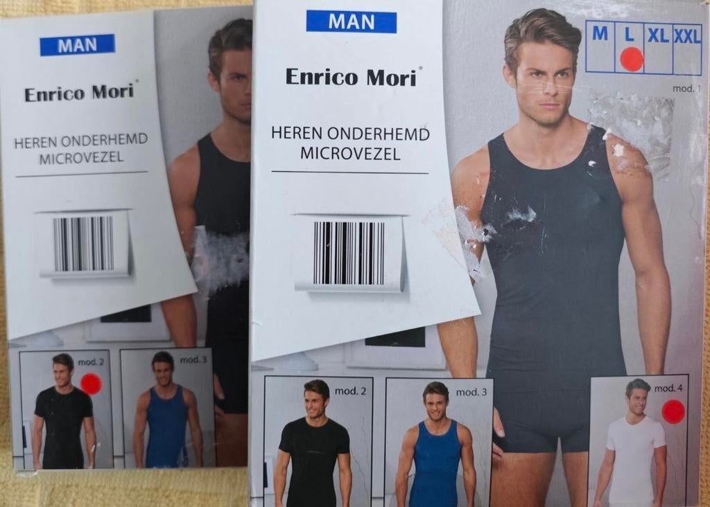Nieuwe Enrico Mori Lycra Onderhemden Wit/Zwart Maat L, Kleding | Heren, Ophalen of Verzenden, Wit, Hemd