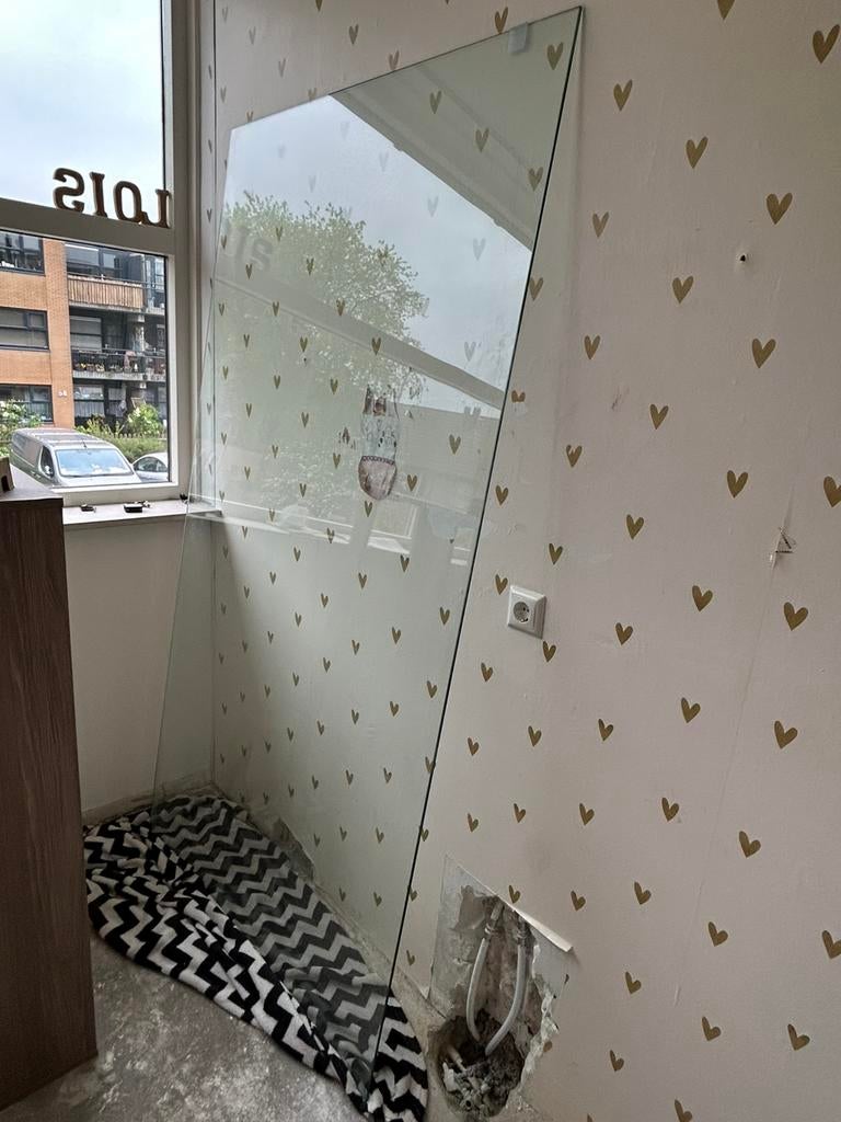 Douchewand glas, Huis en Inrichting, Ophalen, Zo goed als nieuw