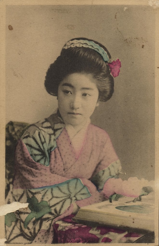 Japan geisha ansichtkaart 4, Verzenden, Voor 1920, Gelopen, Buiten Europa
