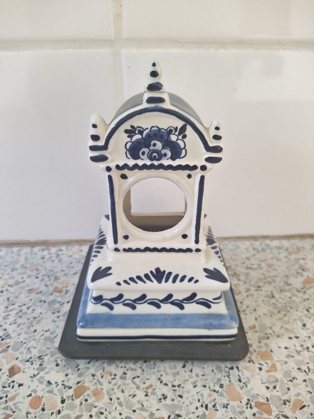 Delftsblauwe houder voor zakhorloge met Speeldoos, Ophalen of Verzenden