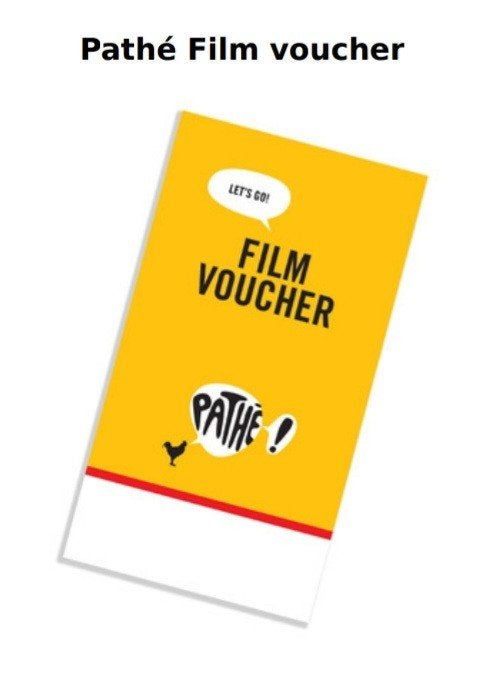 Pathe filmvoucher 2 stuks, Eén persoon, Vrijkaartje alle films