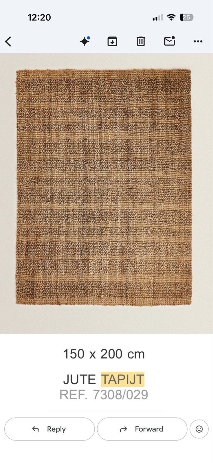 Jute tapijt 150x200 cm - Natuurlijke uitstraling - Zara home, Huis en Inrichting, Ophalen, Gebruikt, Bruin, 150 tot 200 cm