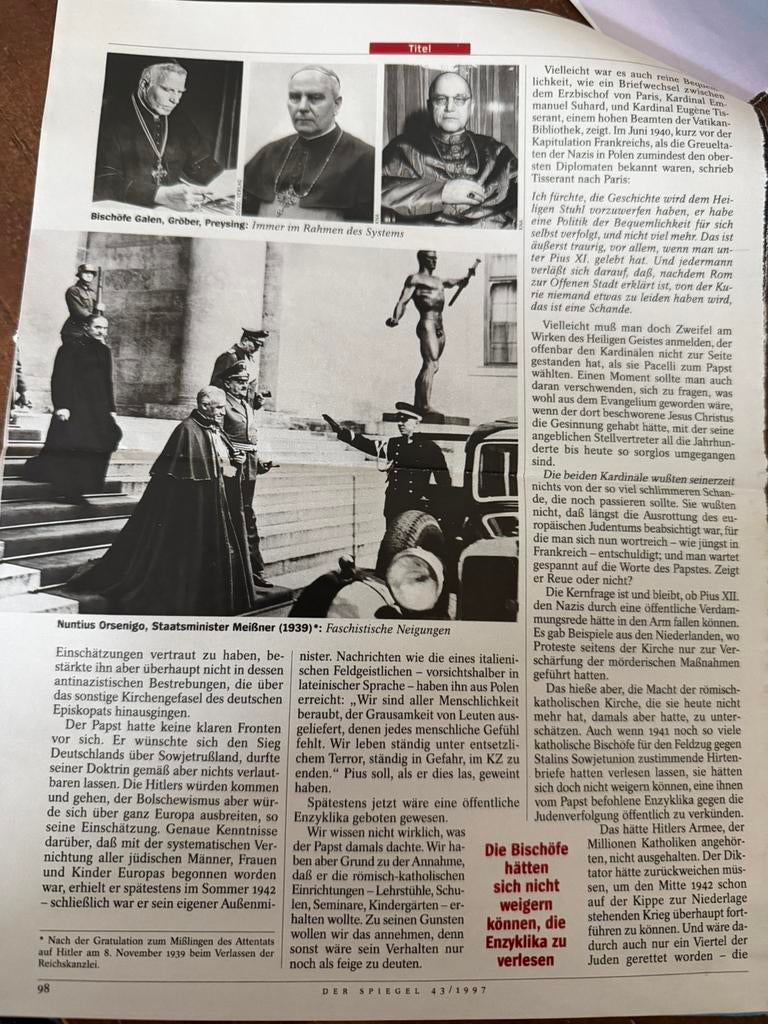 Duitse krant artikelen 1997 over tweede wereldoorlog, Verzamelen, Tijdschriften, Kranten en Knipsels, Ophalen of Verzenden, 1980 tot heden