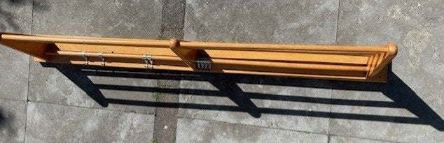 Vintage Bruynzeel pannenrek, wandrek, kapstok, Overige typen, Ophalen, Gebruikt, Hout