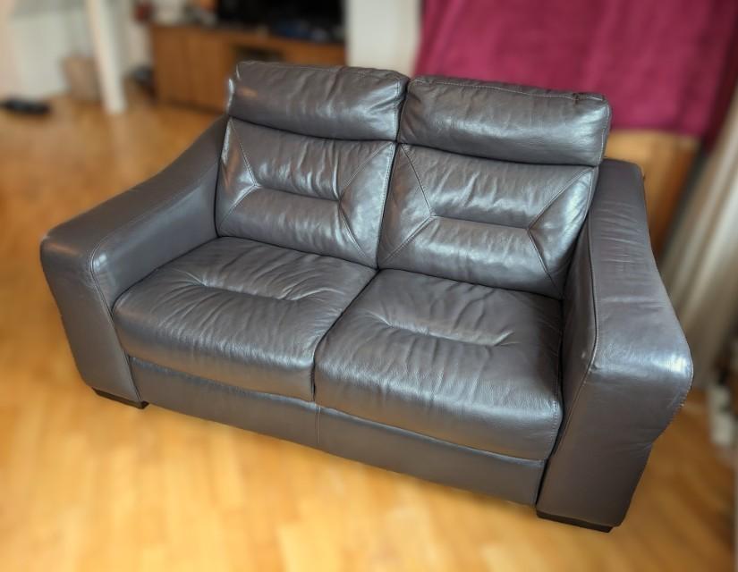 2 persoons leren bankstel, Ophalen, Gebruikt, 150 tot 200 cm, Tweepersoons