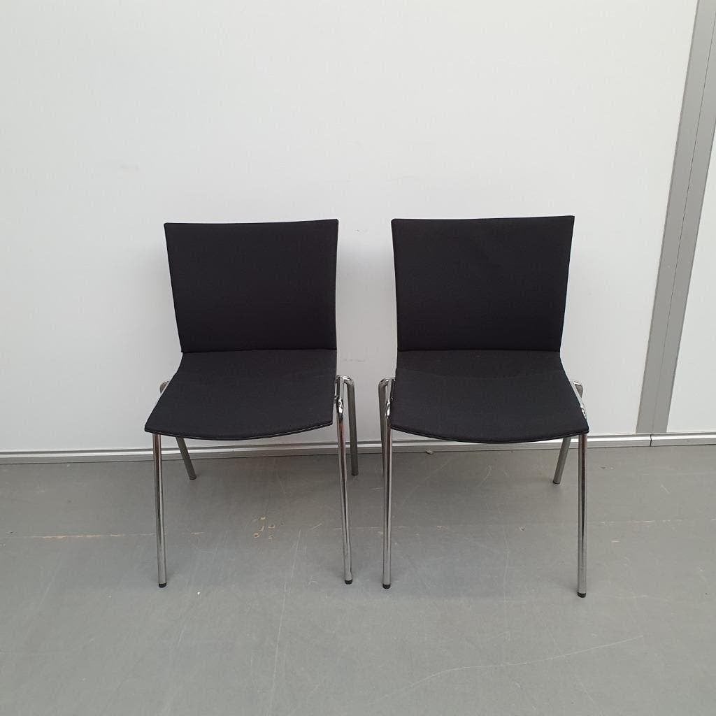 set 2x Ahrend 463 kantinestoelen- zwarte nieuwe stof stoel, Huis en Inrichting, Ophalen, Gebruikt, Twee, Zwart
