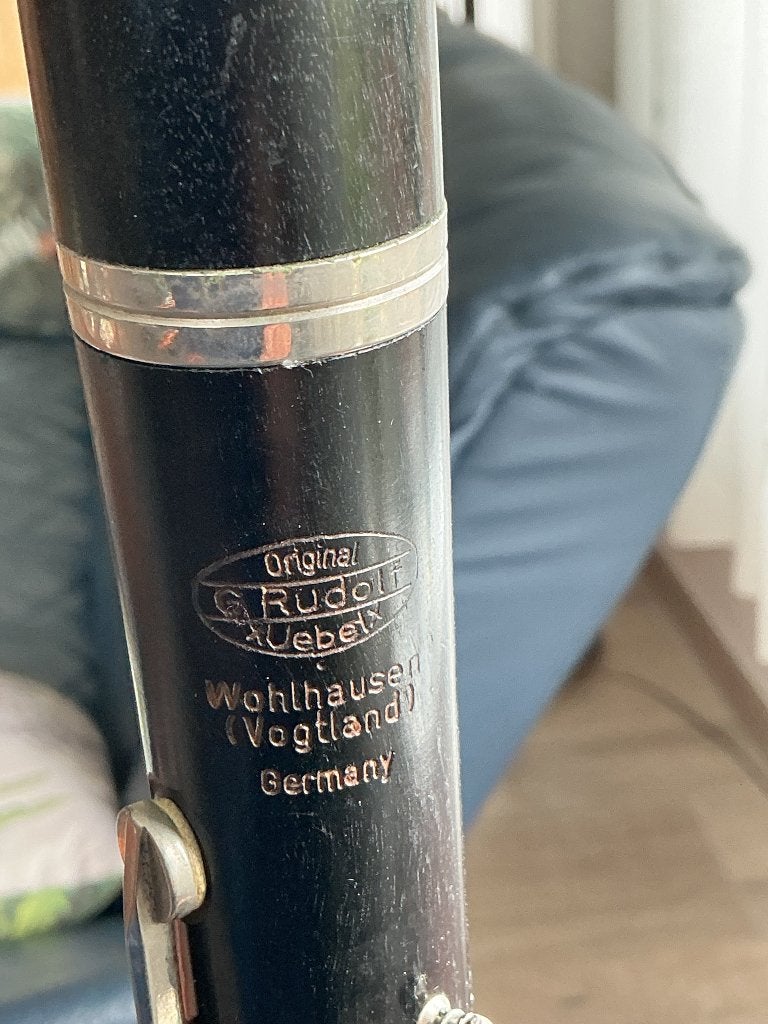Klarinet G.Rudilf Uebel, Bes-klarinet, Gebruikt, Ophalen of Verzenden, Met koffer