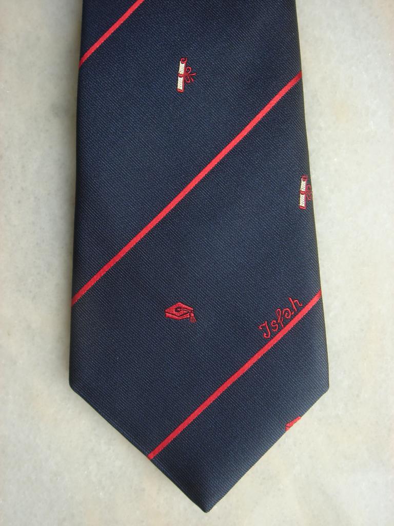 Stropdas made for NEVI - Opleiding Isfah, Ophalen of Verzenden, Zo goed als nieuw, Blauw, Met patroon