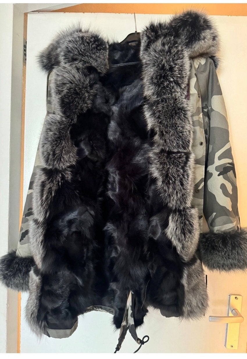 Parka met Afneembaar real fur  - Maat M, Ophalen of Verzenden, Gedragen, Maat 38/40 (M), Meerkleurig