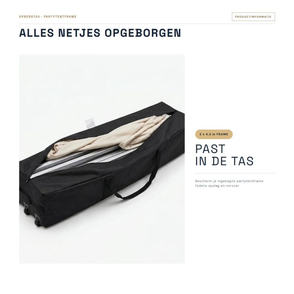 Foto 6 van Opbergtas Partytent 3x4,5m met Wieltjes – Stevige opbergtas