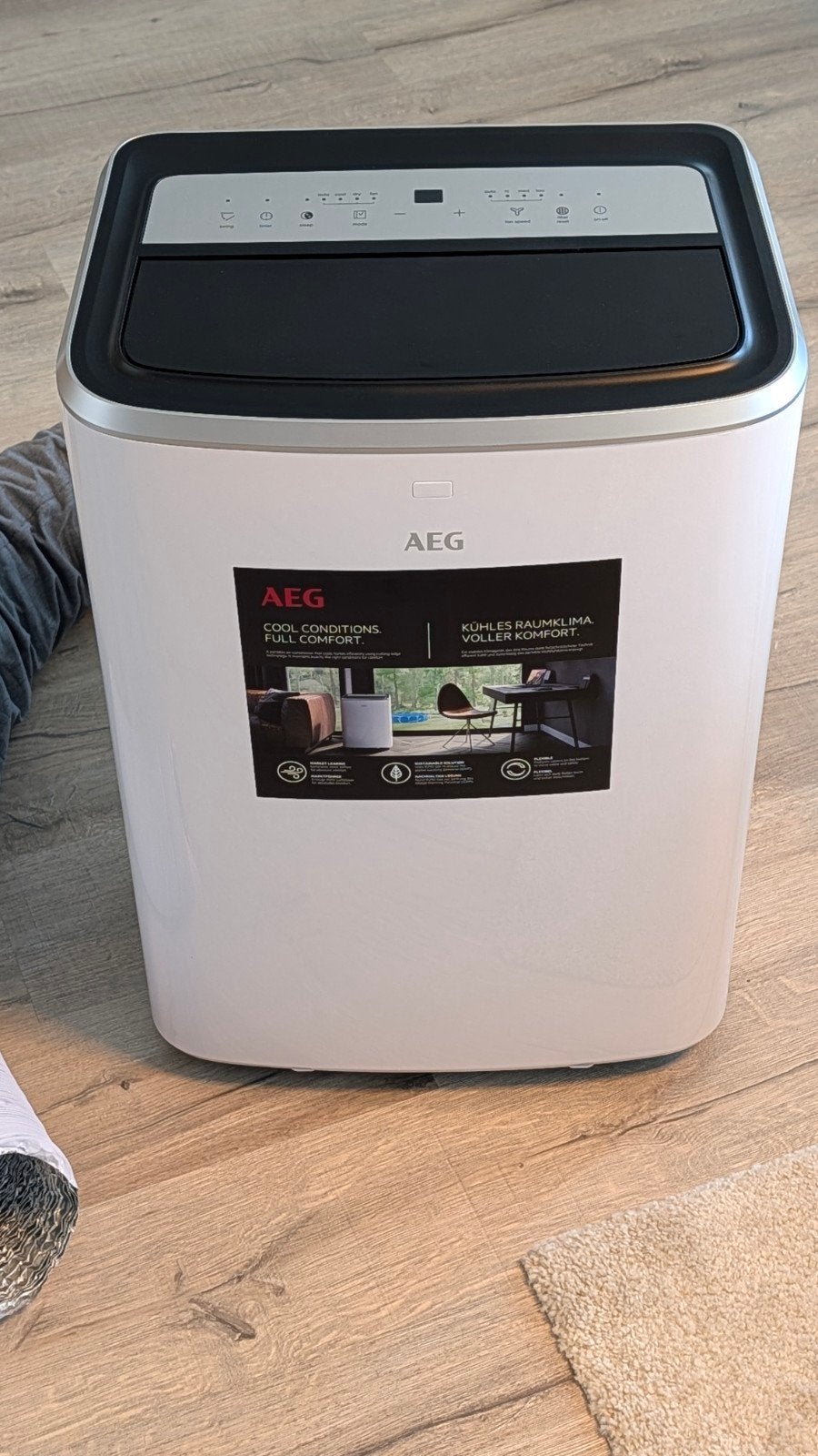 AEG Mobiele Airco met Afstandsbediening en Timer, Witgoed en Apparatuur, Airco's, Ophalen, Timer, Minder dan 60 m³, 3 snelheden of meer