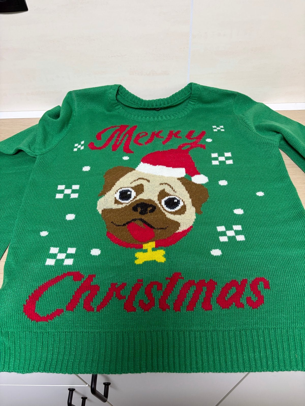 Kersttrui met Mopshond, Ophalen of Verzenden, Zo goed als nieuw, Maat 46/48 (XL) of groter, Groen