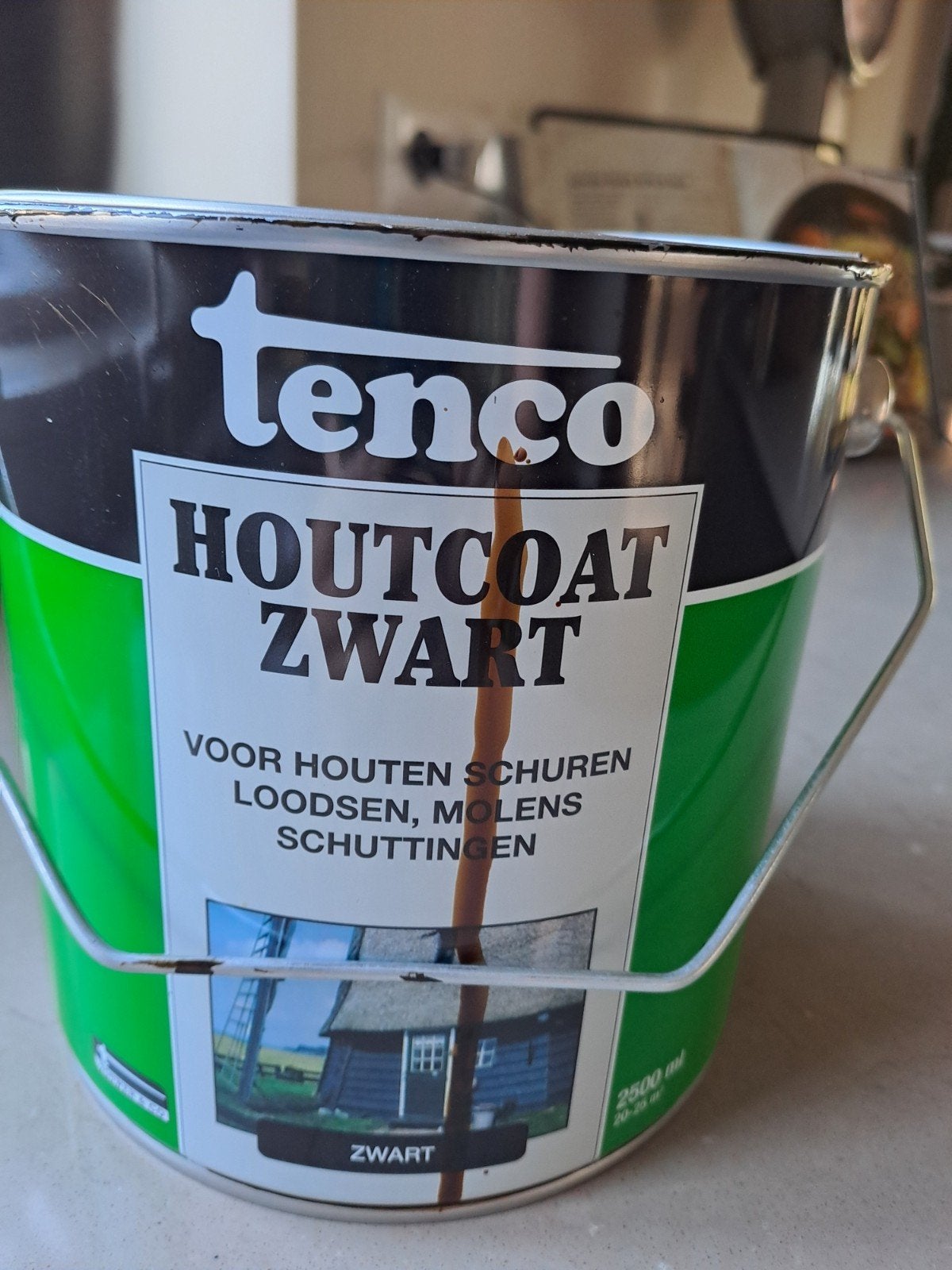 Tenco houtcoat zwart, Ophalen, Zwart