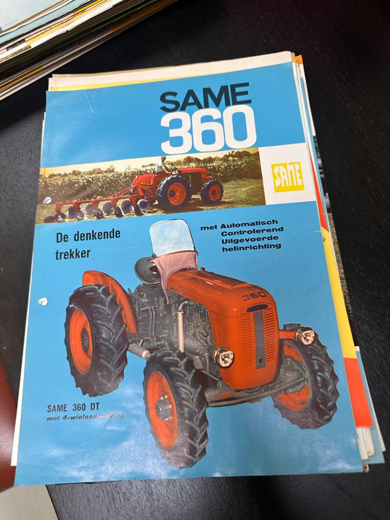 Oude folder SAME 360 DT trekker - Jaren '60, Ophalen of Verzenden, Zo goed als nieuw
