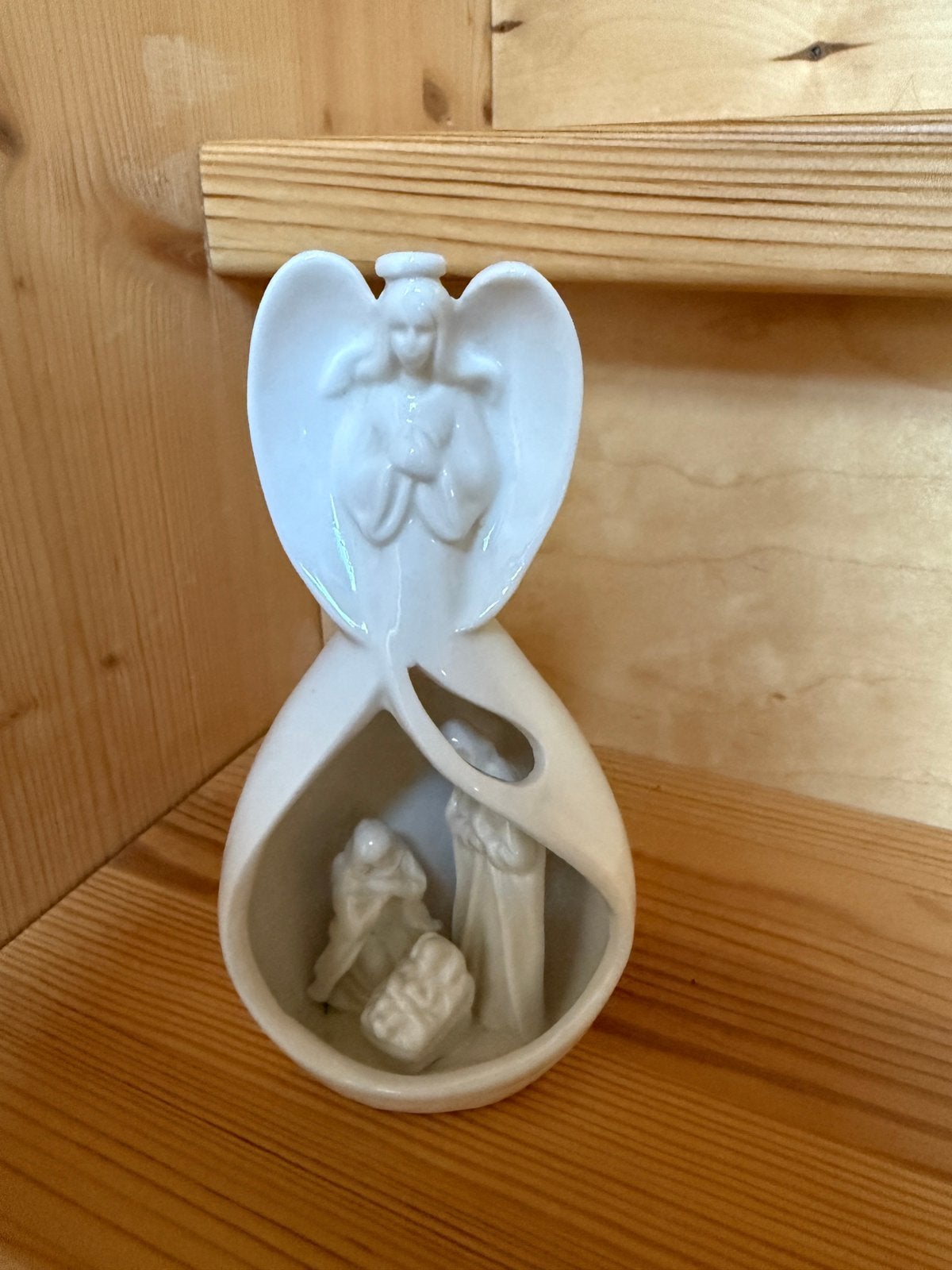 Vintage kerststal met engel, Ophalen of Verzenden, Zo goed als nieuw
