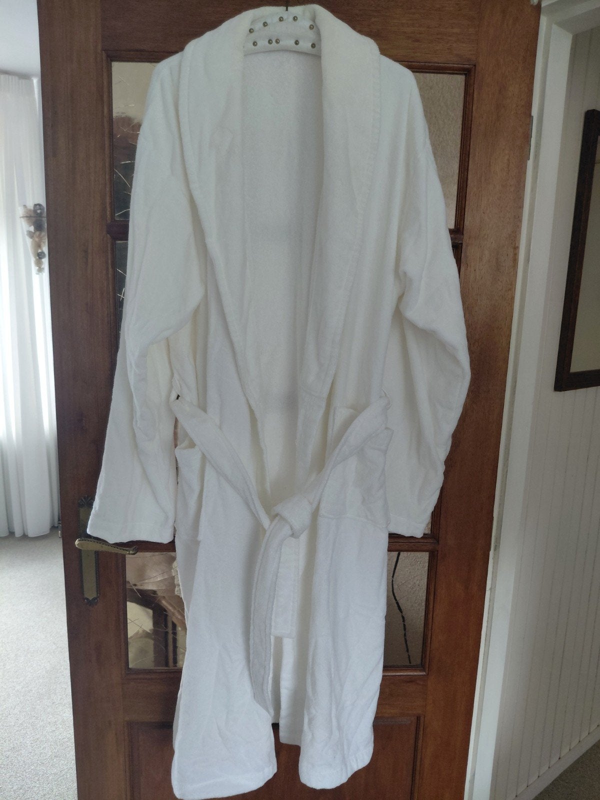 Witte badjas XXL, Kleding | Dames, Vandijcke, Ophalen of Verzenden, Zo goed als nieuw, Wit