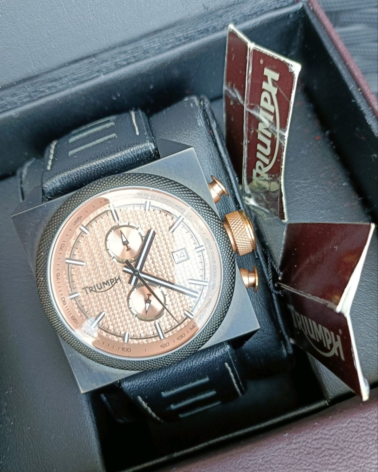 Triumph Heren Horloge Sporthorloge Chronograaf Zie Fotos, Triumph, Nieuw, Oranje, Ophalen of Verzenden