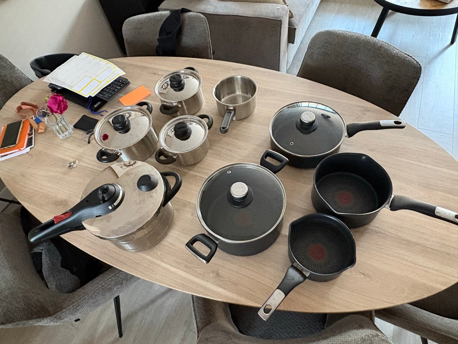 Diverse pannen - Kookpan, koekenpan, snelkookpan, steelpan, Ophalen, Met deksel, Rvs, Kookpan