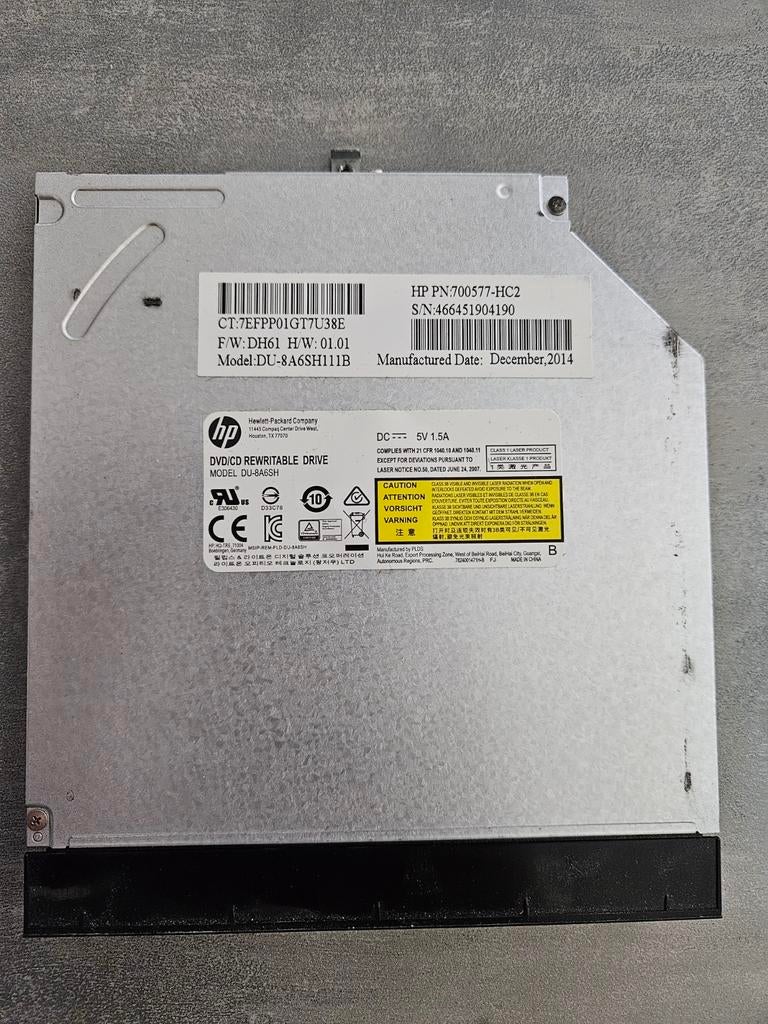 HP 700577-HC2 Interne DVD/CD Brander DU-8A6SH, Computers en Software, Optische drives, Gebruikt, Intern, Cd, Dvd, Ophalen of Verzenden