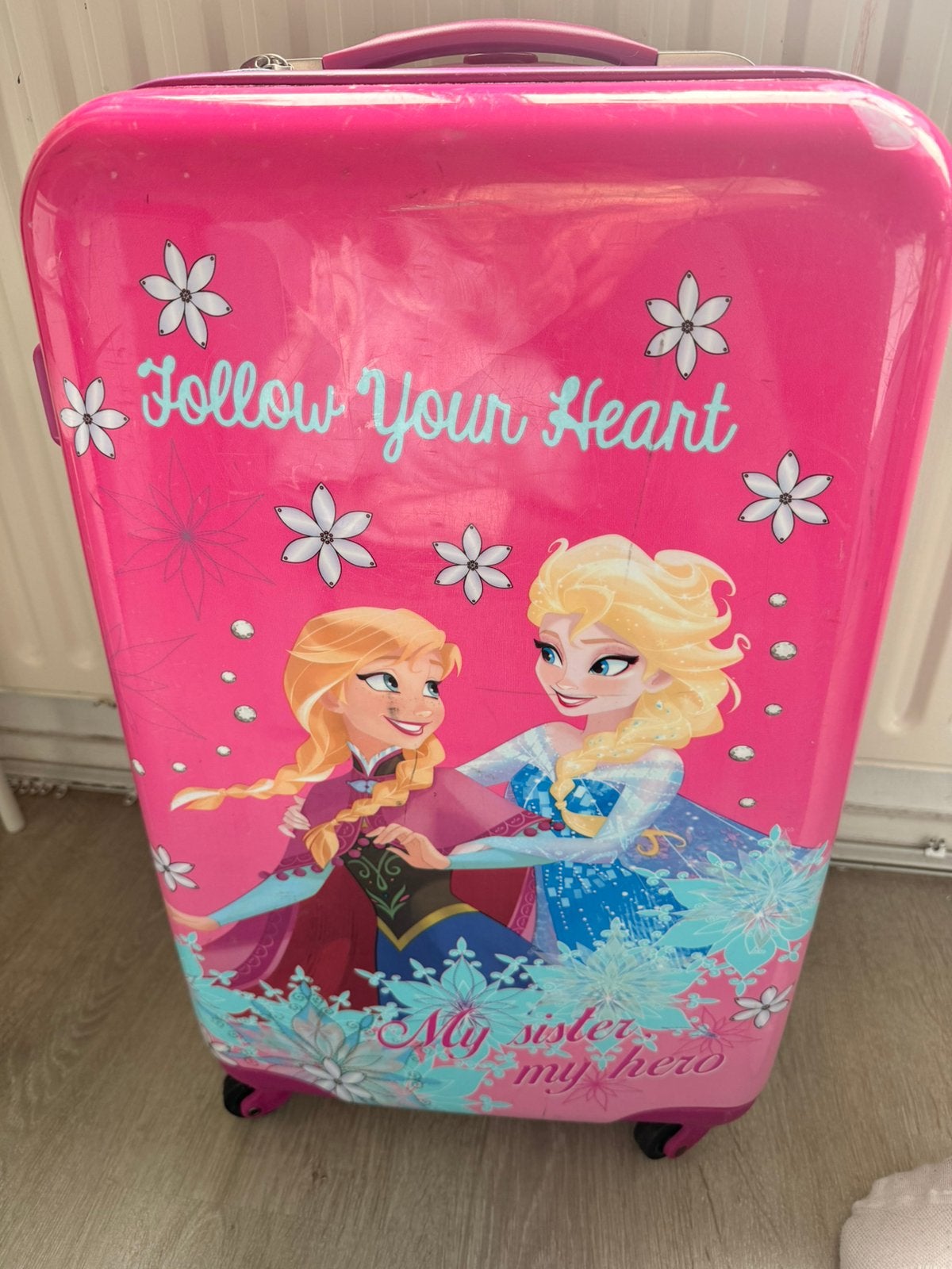 Frozen kinderkoffer / Disney Elsa & Anna reiskoffer 4 wielen, Overige materialen, Gebruikt, 70 cm of meer, Minder dan 35 cm