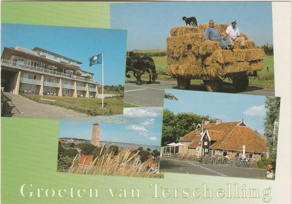 TERSCHELLING  Hotel Hooiwagen Restaurant Groeten, Verzamelen, Verzenden, 1980 tot heden, Ongelopen, Waddeneilanden
