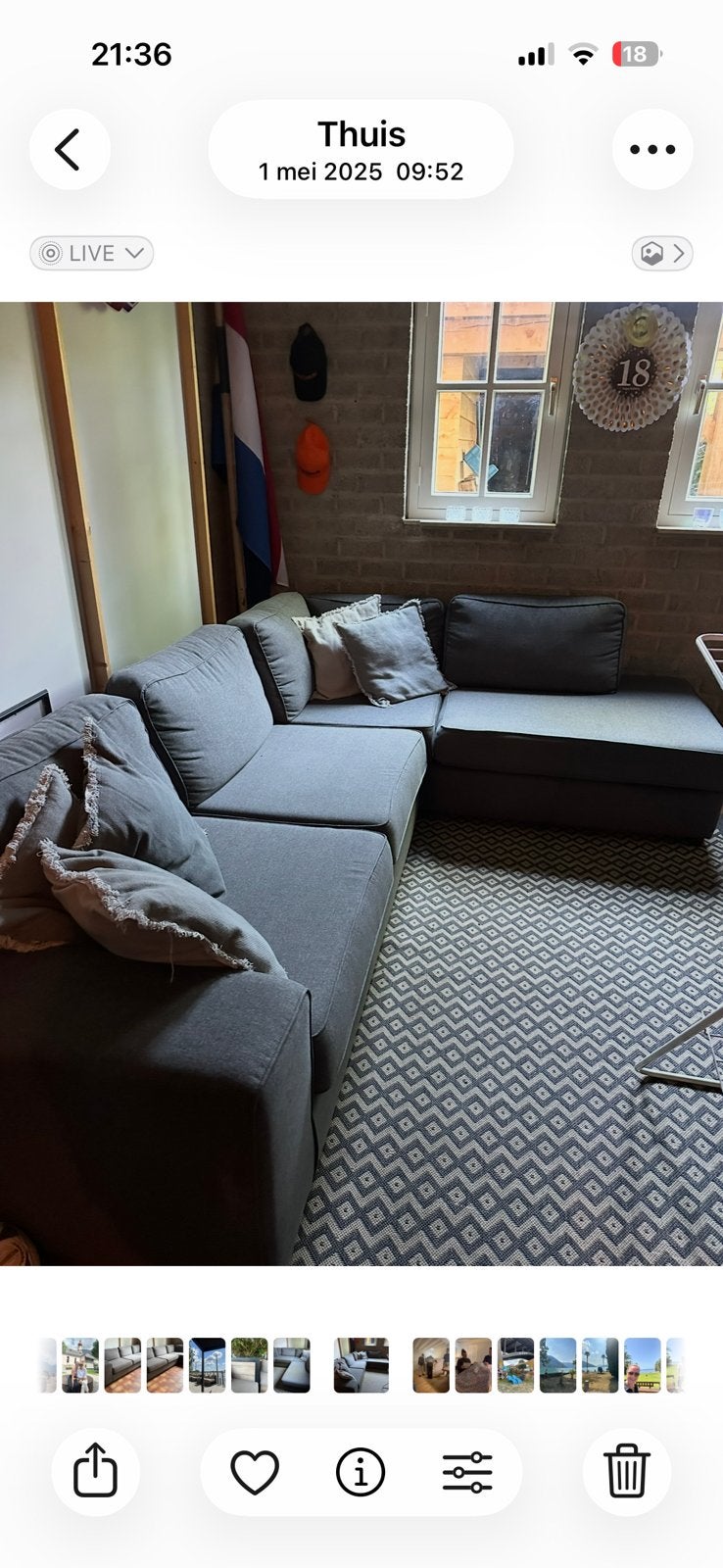 Hoekbank zo goed als nieuw, Ophalen, Zo goed als nieuw