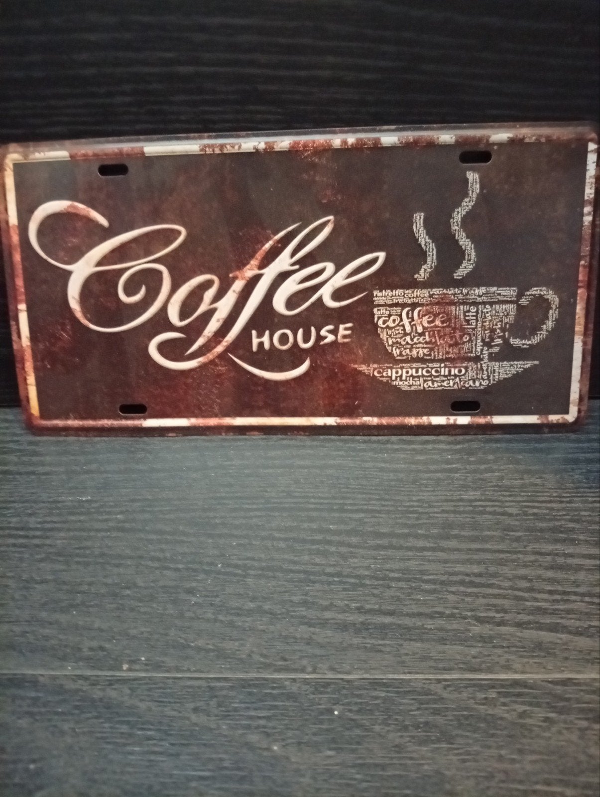 Metalen reclamebord "Coffee House" - Vintage stijl, Vintage, Gebruikt, Ophalen of Verzenden, Metaal