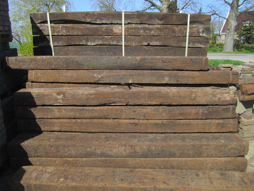 Gebruikte spoor bielzen, Tuin en Terras, Bielzen en Borders, Gebruikt, Biels, Hout, Minder dan 25 cm, 200 cm of meer, 25 cm of meer