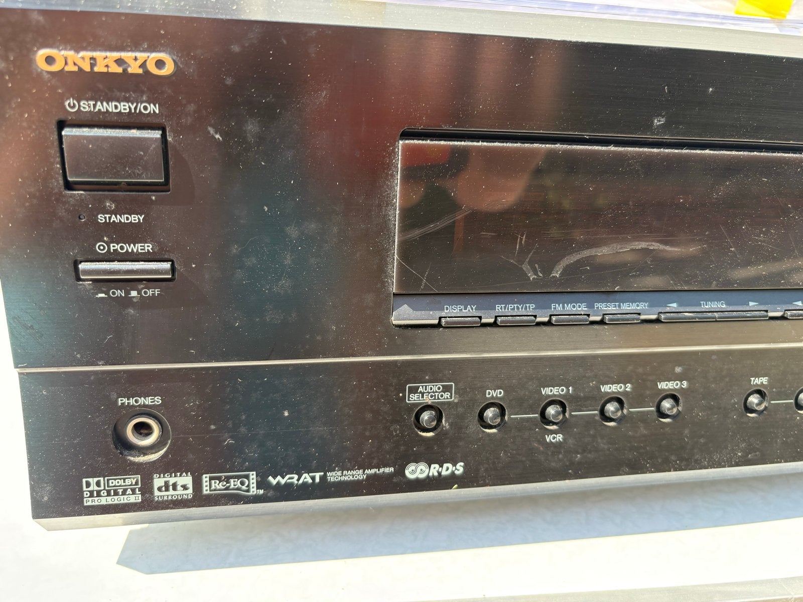 Onkyo TX-DS595 Dolby Surround Receiver met Speakers, Ophalen, Gebruikt, 120 watt of meer, Onkyo
