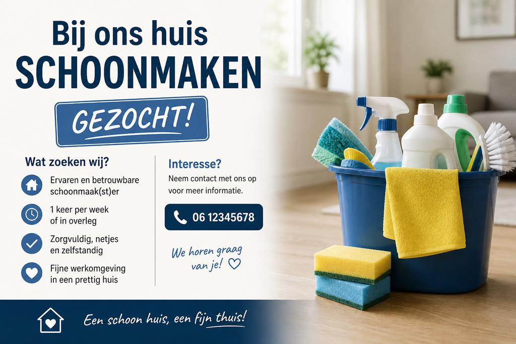 Schoonmaken gezocht bij ons thuis, Vacatures, Vacatures | Schoonmaak en Facilitaire diensten