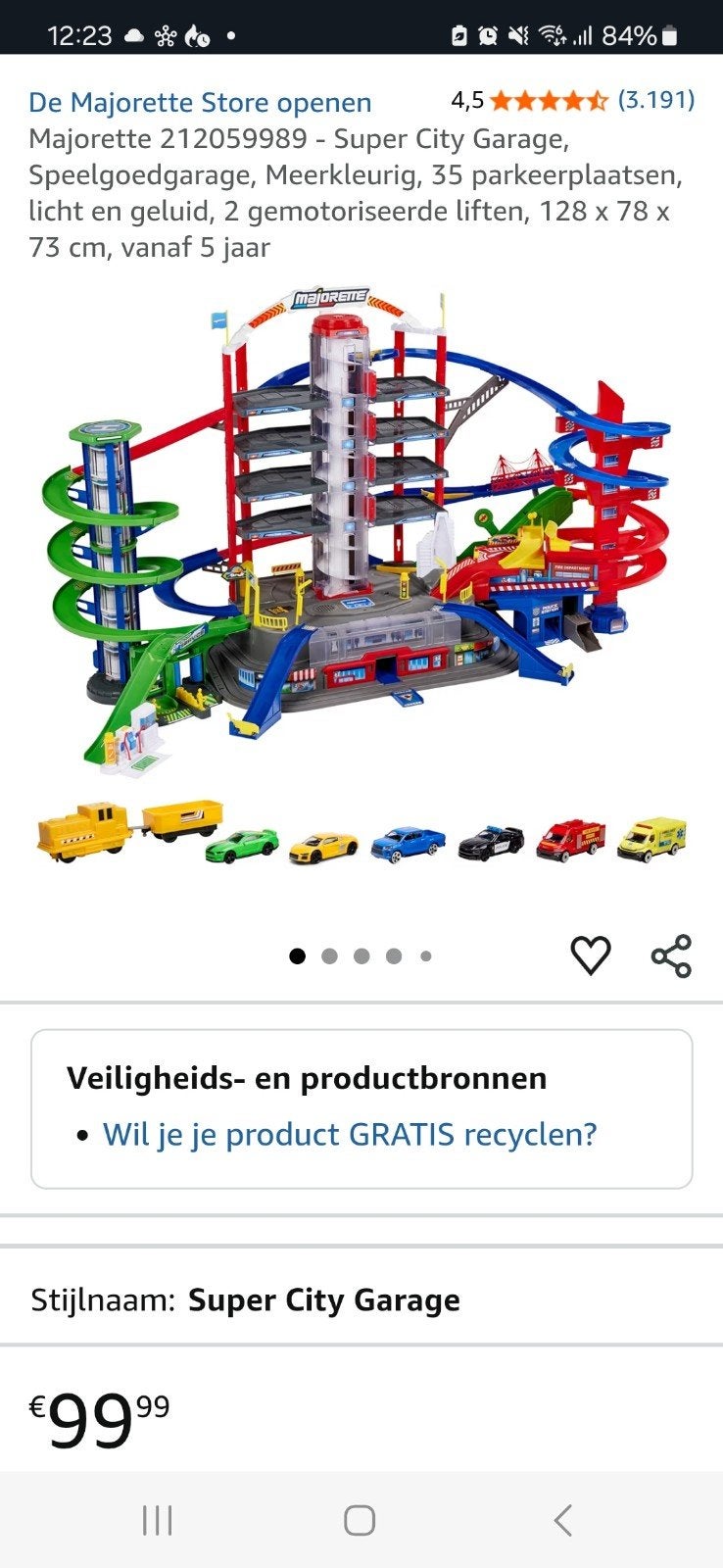 Majorette Super City Garage - Grote Speelgoedgarage, Ophalen, Handmatig, Overige merken