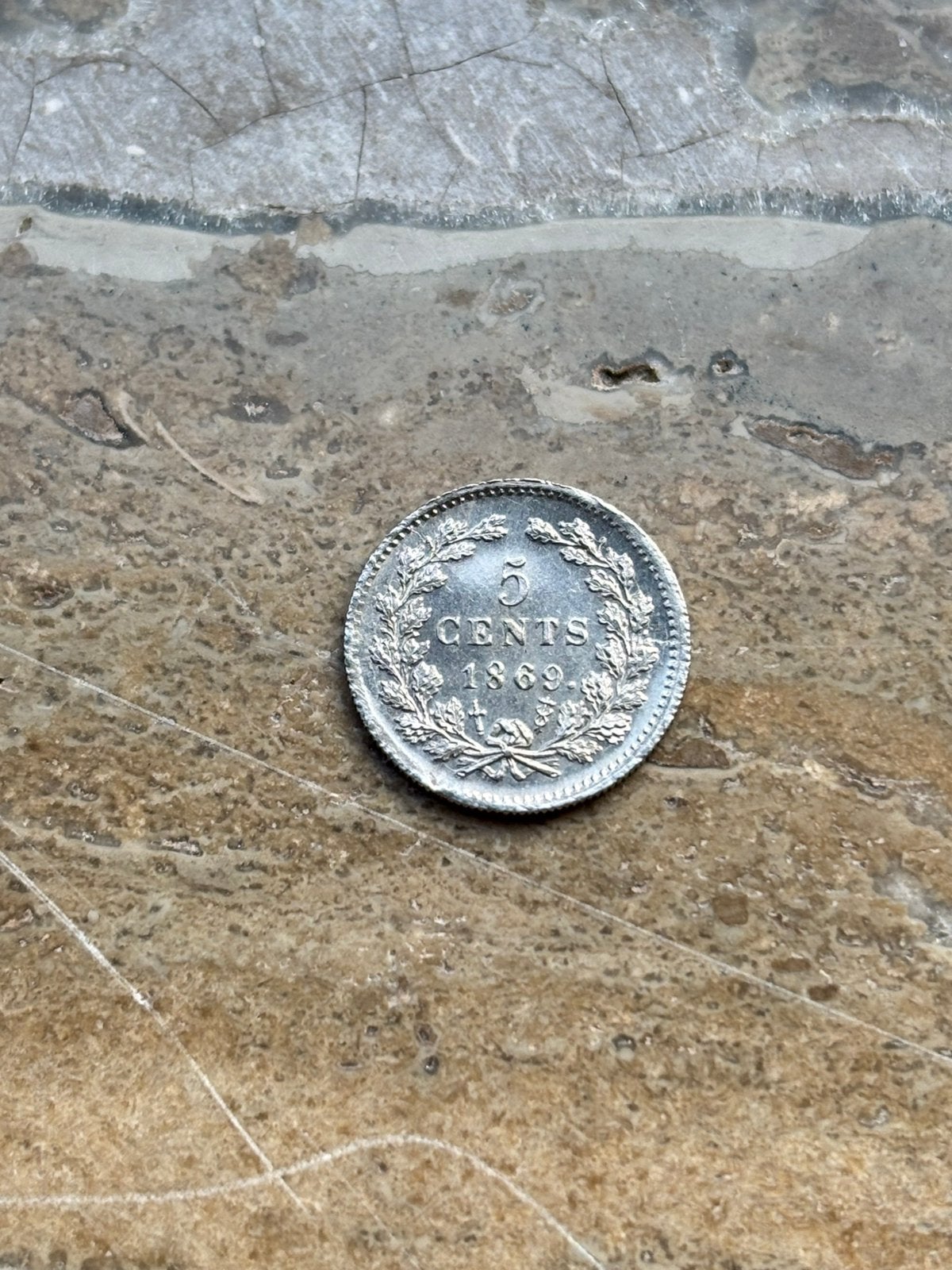 5 cent 1869 Willem III, hoge kwaliteit, Postzegels en Munten, Koning Willem III, Zilver, Ophalen of Verzenden, Losse munt