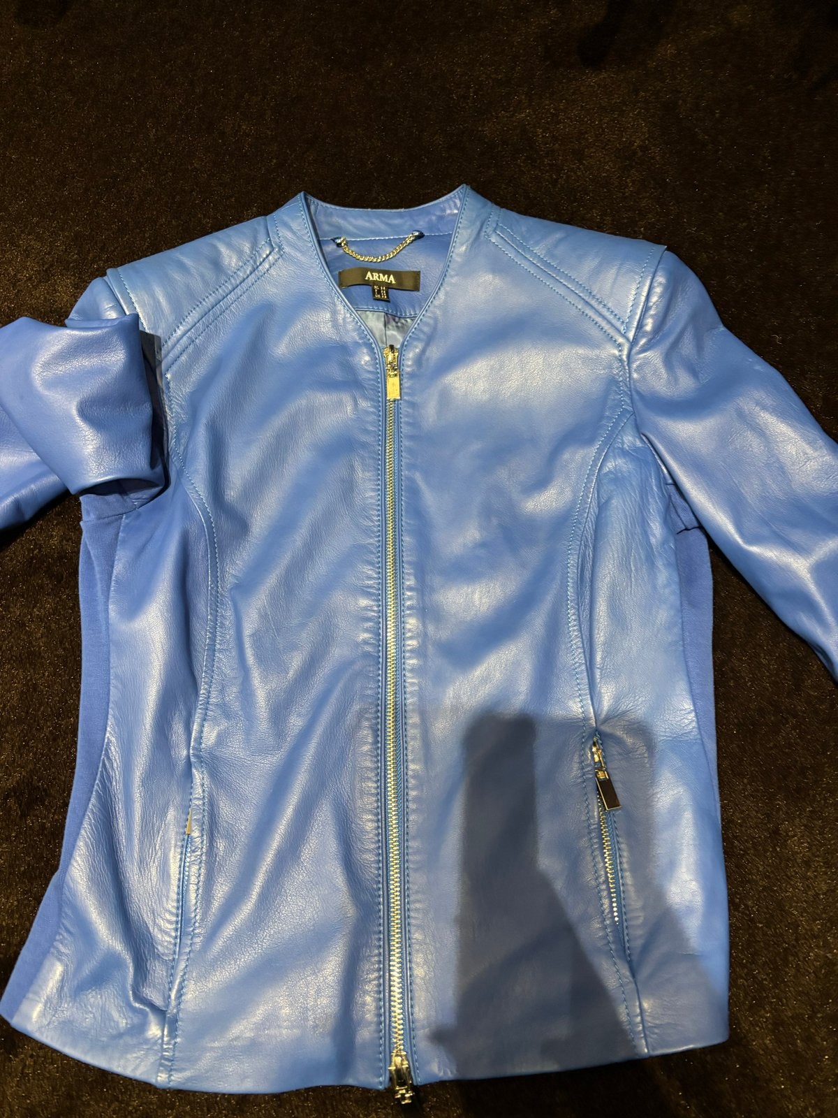 ARMA Leren Jasje - Kobaltblauw - Maat 34 (XS), Ophalen of Verzenden, Zo goed als nieuw, Maat 34 (XS) of kleiner, Blauw