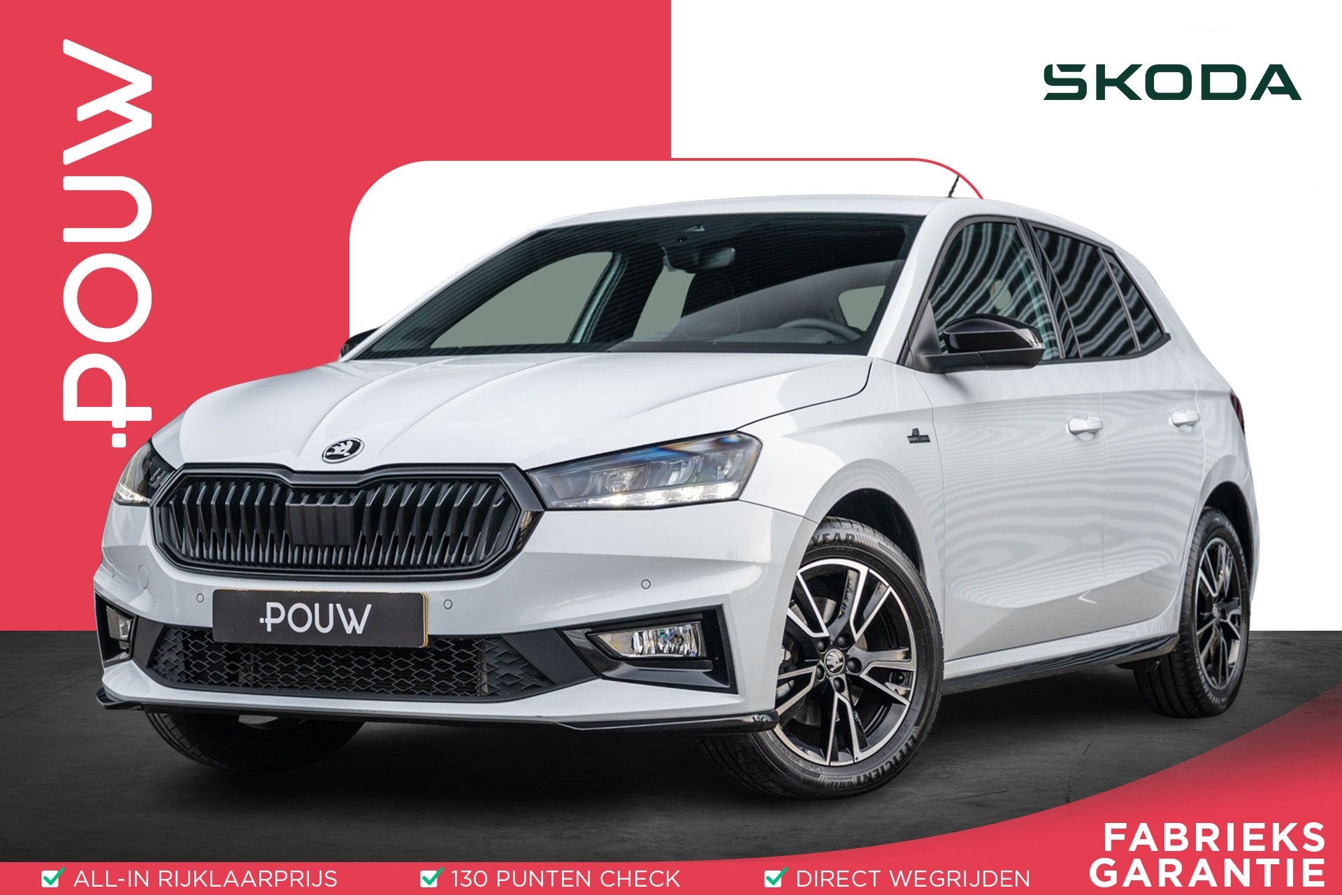 Skoda Fabia 1.0 TSI 115pk DSG Monte Carlo | Voorstoelen Verw, Auto's, 12 maanden, Gebruikt, Euro 6, Wit