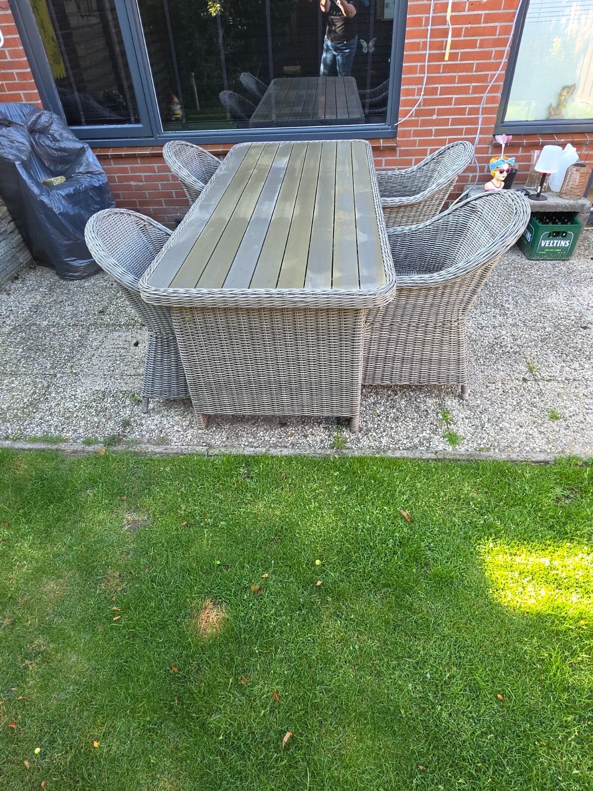 tuinset, Ophalen, 4 zitplaatsen, Kunststof, Gebruikt