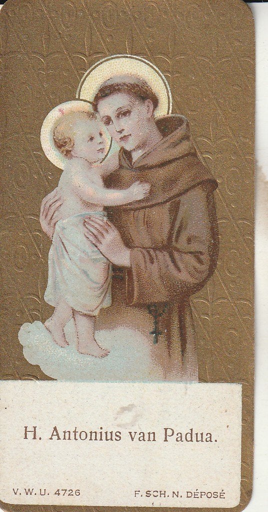 Heilige Antonius van Padua prentje, Ophalen of Verzenden, Gebruikt, Kaart of Prent, Christendom | Katholiek