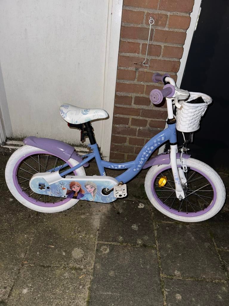 Kinderfiets Frozen - 16 inch, Ophalen of Verzenden, Gebruikt, 16 tot 20 inch