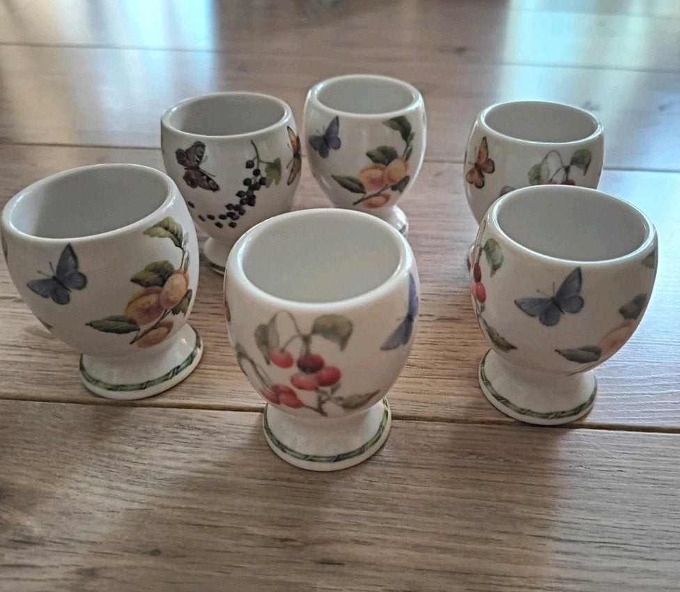 Set van 6 Eierdopjes, Janneke Brinkman., Overige merken, Overige typen, Ophalen of Verzenden, Zo goed als nieuw