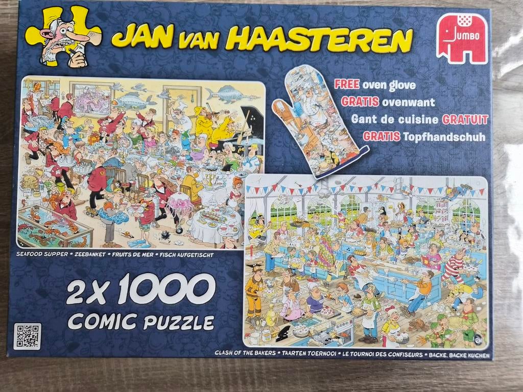 Jan van Haasteren (Zeebanket en Taarten Toernooi) 2 x 1000, Ophalen, 500 t/m 1500 stukjes, Zo goed als nieuw