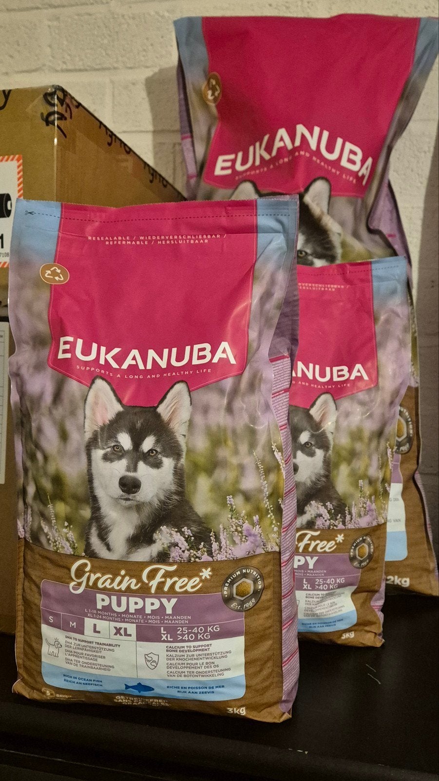 18 KG Eukanuba Grain Free Puppy Large Breed (Zeevis), Ophalen, Hond