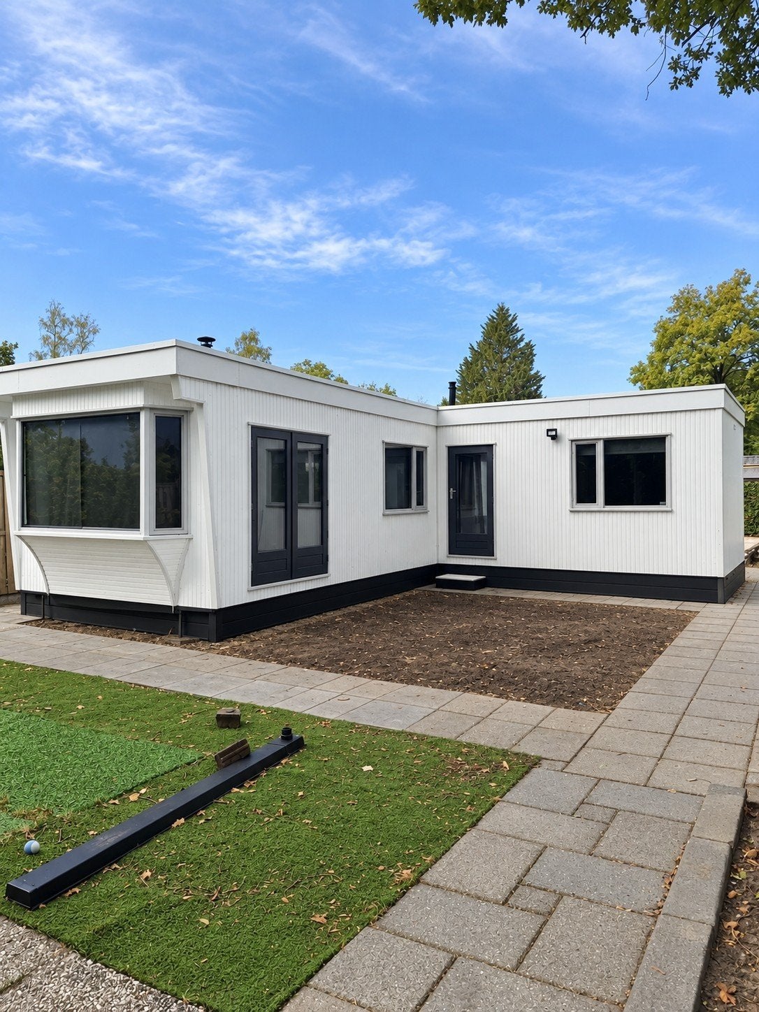 Mobiele Unit ! woon/ kantoor/ praktijk 48m2, Tuin en Terras, Ophalen, Zo goed als nieuw, Overige typen