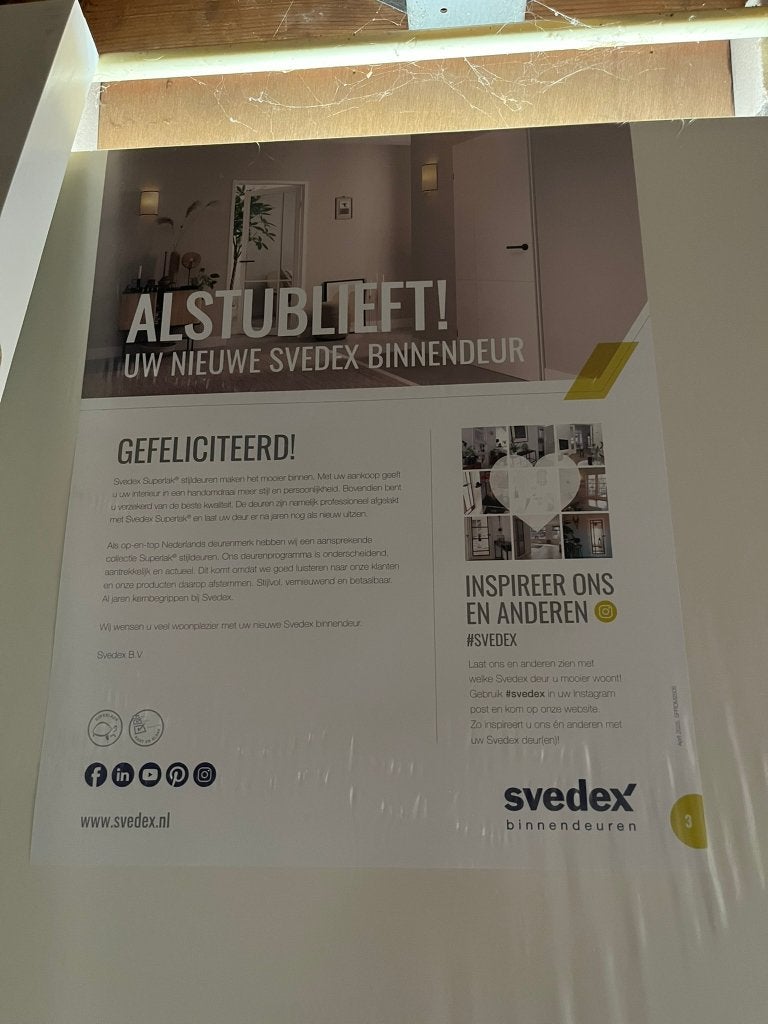 2 nieuwe Svedex binnendeuren, Ophalen, Minder dan 80 cm, Binnendeur, Nieuw