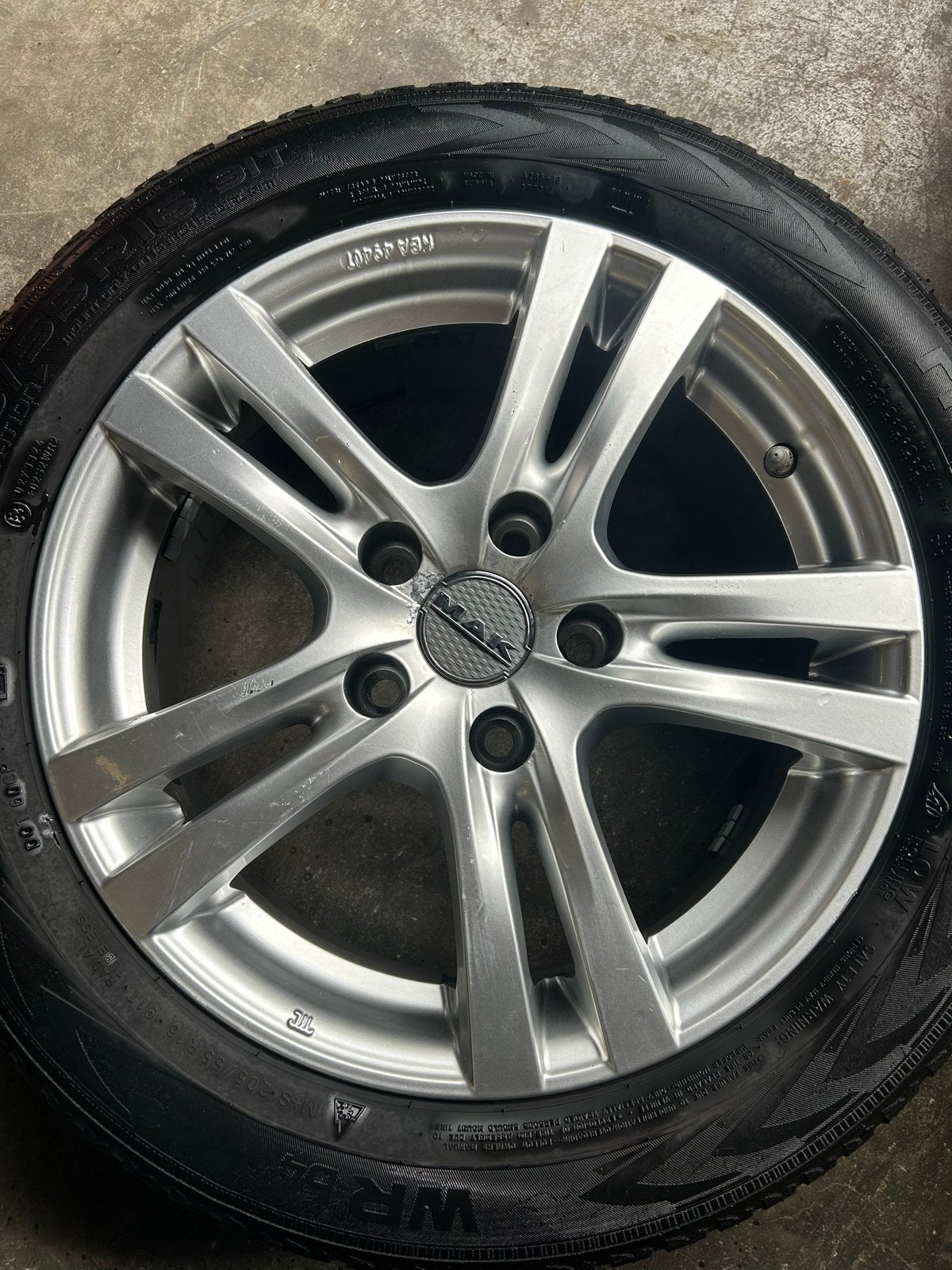 Set van 4 lichtmetalen velgen met winterbanden, Auto-onderdelen, Banden en Velgen, Ophalen, Gebruikt, 16 inch, Banden en Velgen