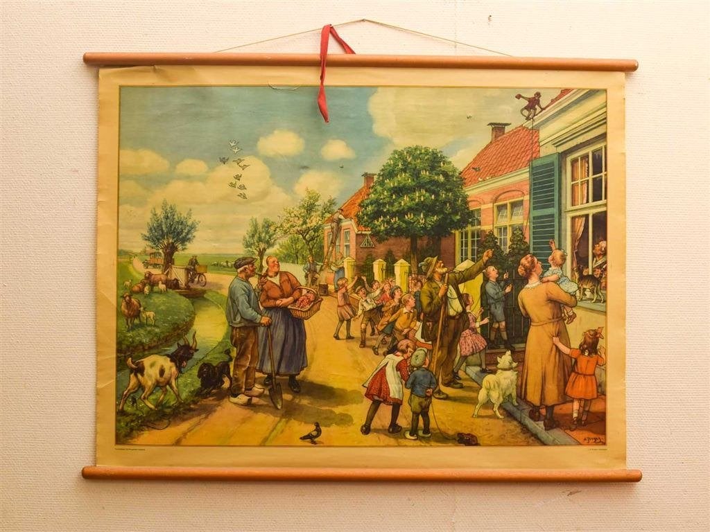 Schoolplaat 52014, Antiek en Kunst, Antiek | Schoolplaten, Ophalen of Verzenden, Geschiedenis