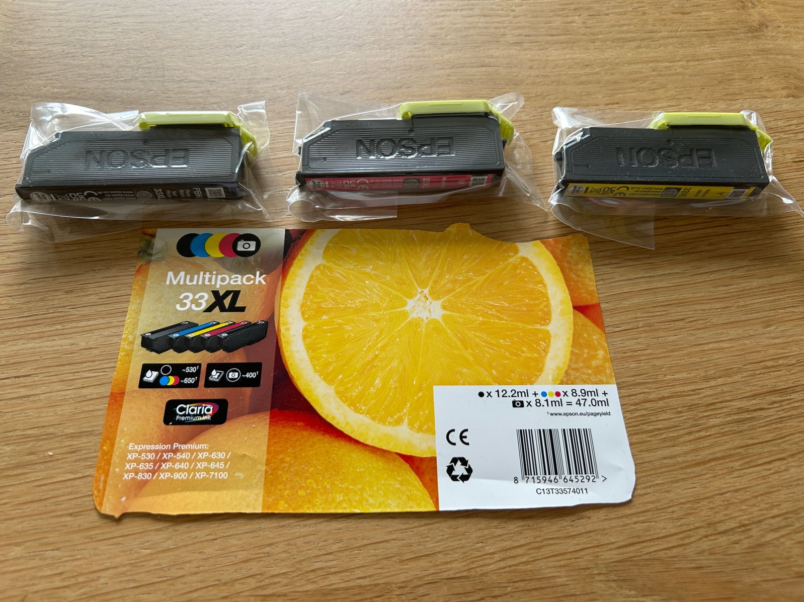 3x Epson Premium Inktcartridge zwart, geel, magenta, Computers en Software, Printers, Printer, Inkjetprinter, Ophalen of Verzenden