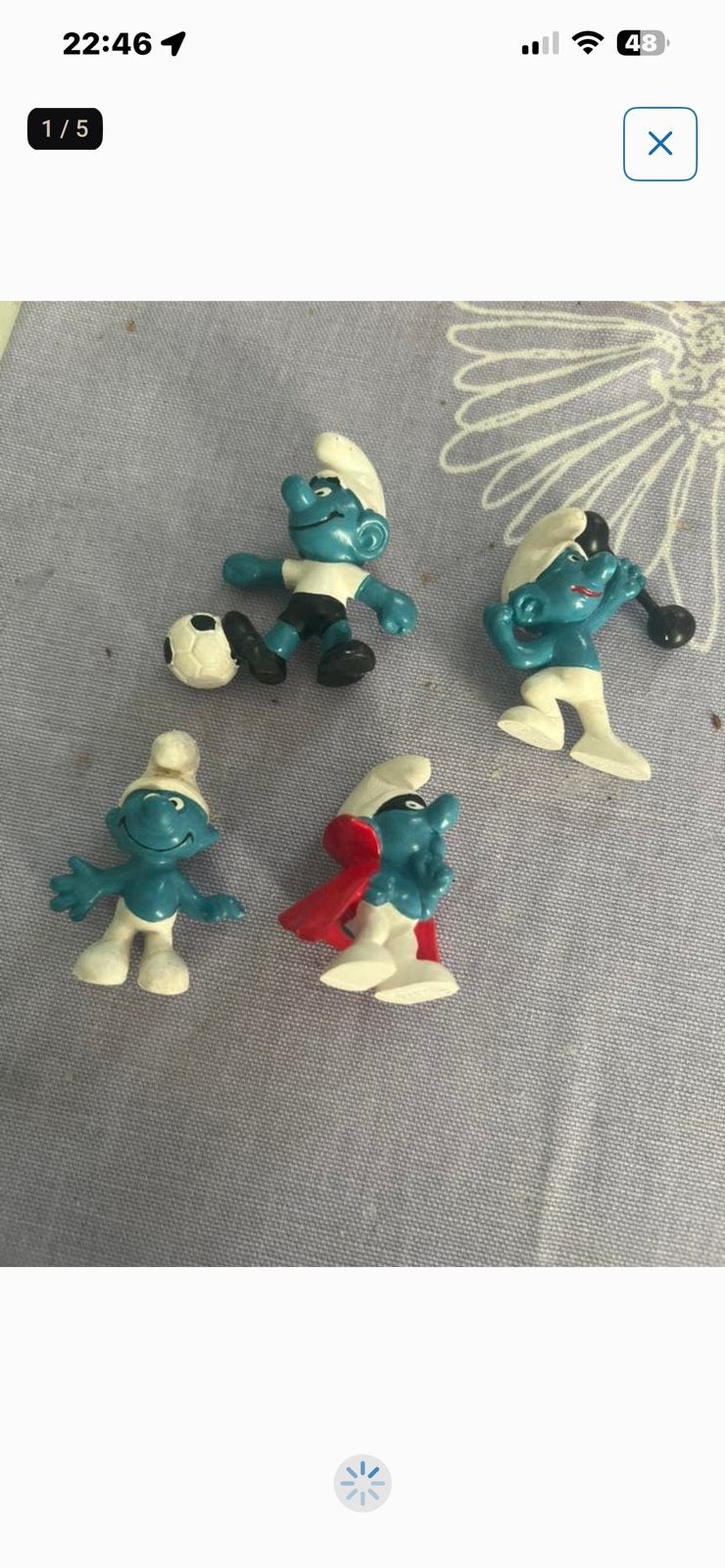 4 oude smurfen jaren 80, Verzamelen, Smurfen, Ophalen of Verzenden, Zo goed als nieuw, Verschillende Smurfen