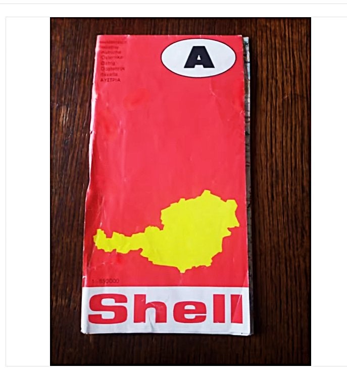 retro Shell Landkaart Oostenrijk -Gedetailleerde wegenkaart, Boeken, Gelezen, Landkaart, 1800 tot 2000, Shell