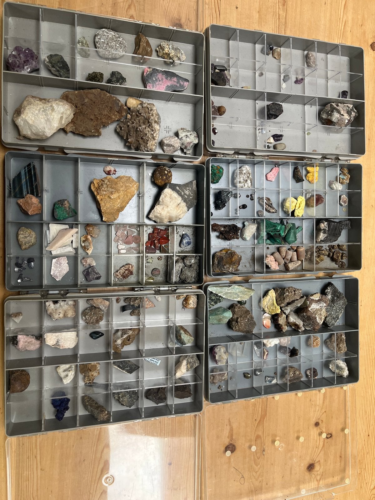 Grote collectie mineralen en fossielen in opbergdozen, Ophalen of Verzenden, Mineraal