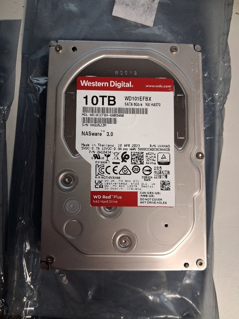 10x WD Red Plus 10TB, Computers en Software, Harde schijven, Intern, Zo goed als nieuw, 10TB, SATA