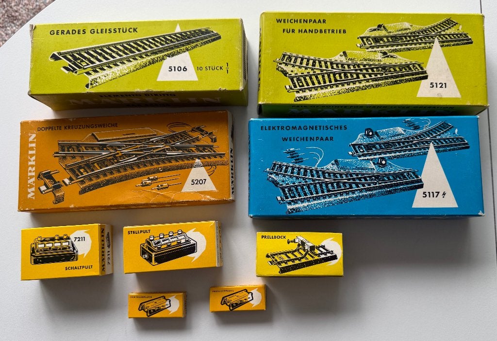 Märklin HO 9 lege doosjes - origineel ‘60-jaren, Ophalen, Wisselstroom, Gebruikt, Overige typen